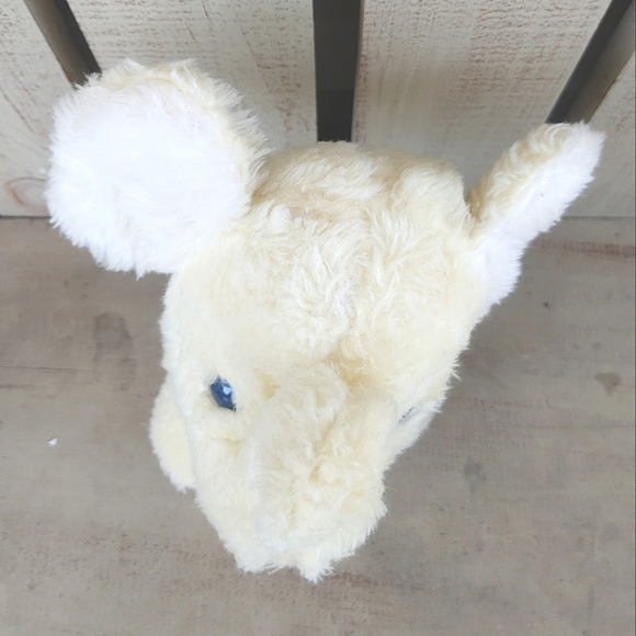 Vintage 1976 Animal Fair Yellow & White Elephant 10" Plush Chime Rattle RARE - Picture 2 of 11